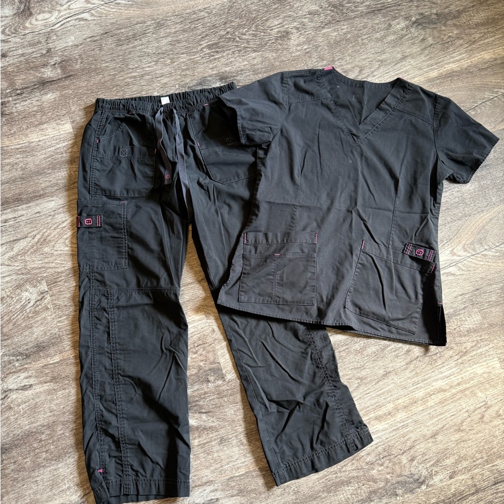 Wink brand black scrub set
